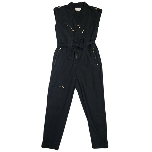 Anthropologie Halsey Utility Jumpsuit Womens Size M Black Boiler Mechanic Alt - Picture 1 of 9